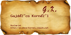 Gajdács Kornél névjegykártya